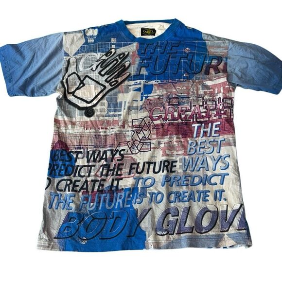 Body Glove Y2K AOP Graphic Tee Medium – “Predict the Future” – Techcore / Grunge - Picture 1 of 5